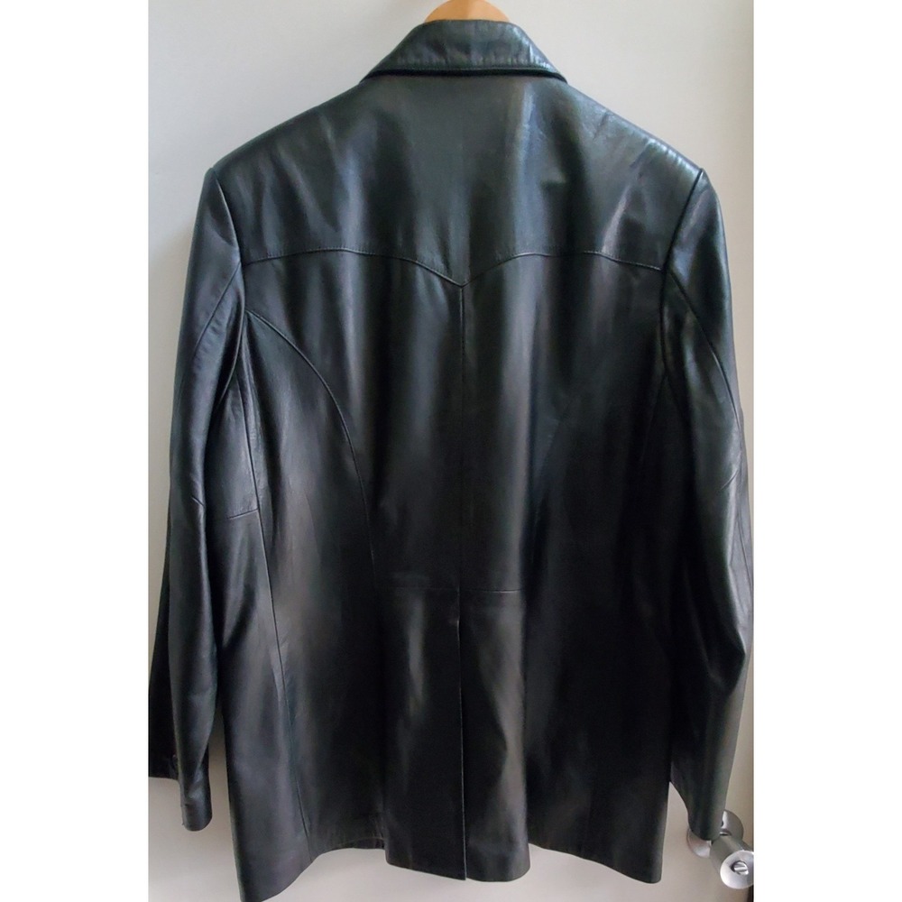Scully Leather Black 42 Jacket Blazer Pockets Tailored Style Western Style - Picture 7 of 16
